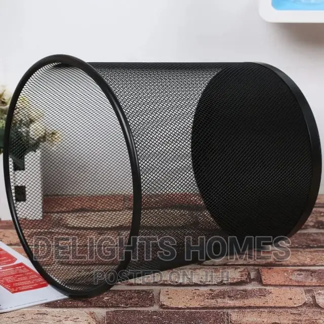 Black Circular Waste Bin