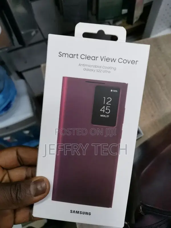 Galaxy S22 Ultra Smart Clear View Cover - Red Wine