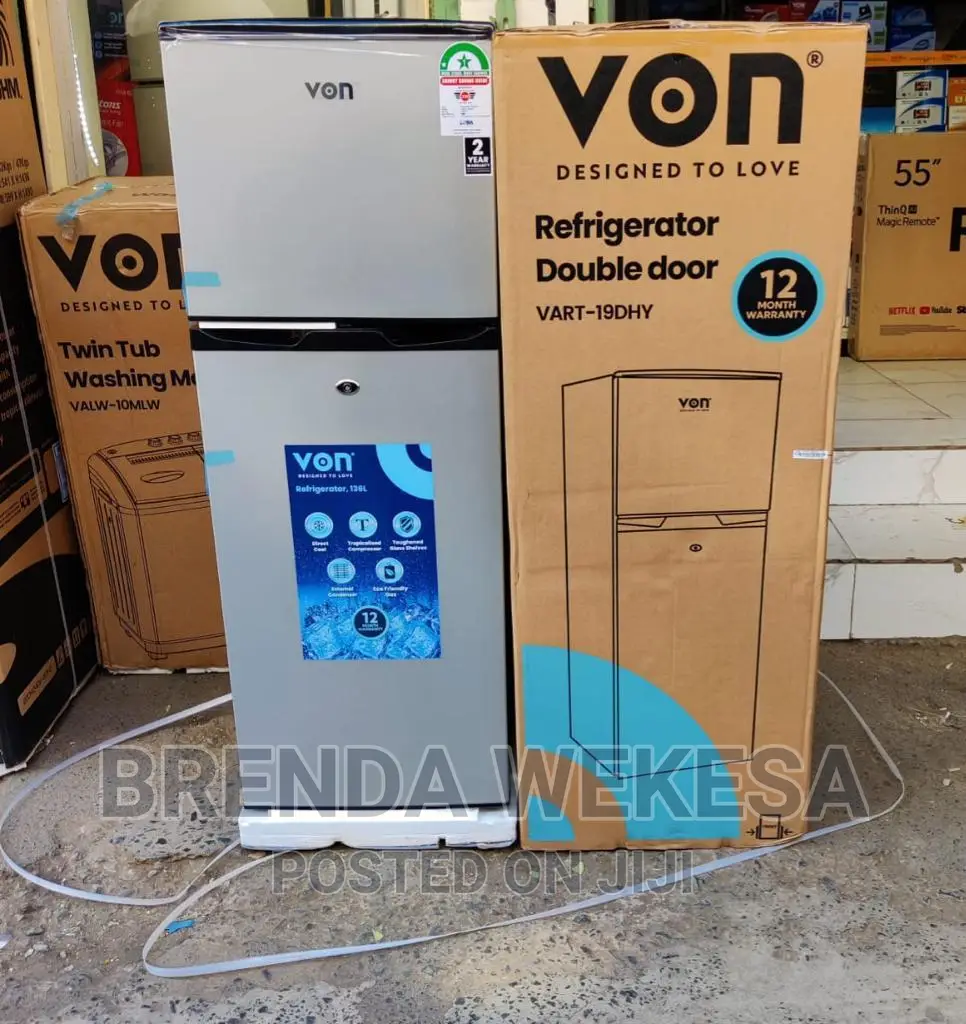 Von Vart-19dhs Double Door Fridge 136l - Silver