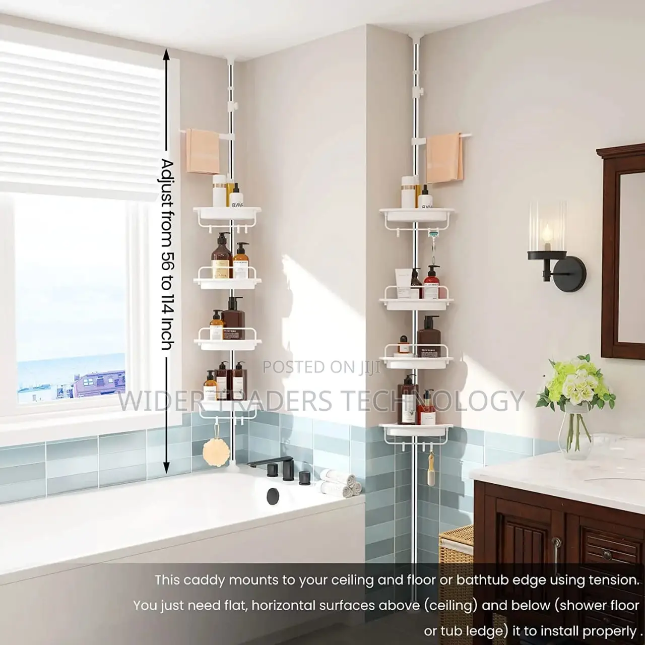 Telescopic Bathroom Corner Shelf Shower Caddy