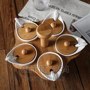 *5pcs Set Cruets With Rotary Base White Plain for Spices