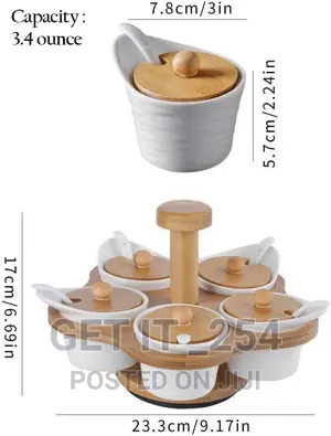 *5pcs Set Cruets With Rotary Base White Plain for Spices