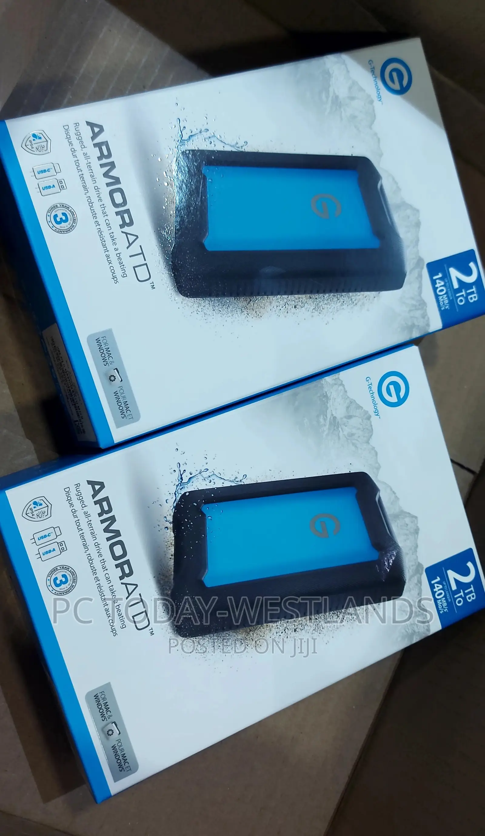 G-Technology 2TB Armoratd All-Terrain Rugged Portable 140mbp