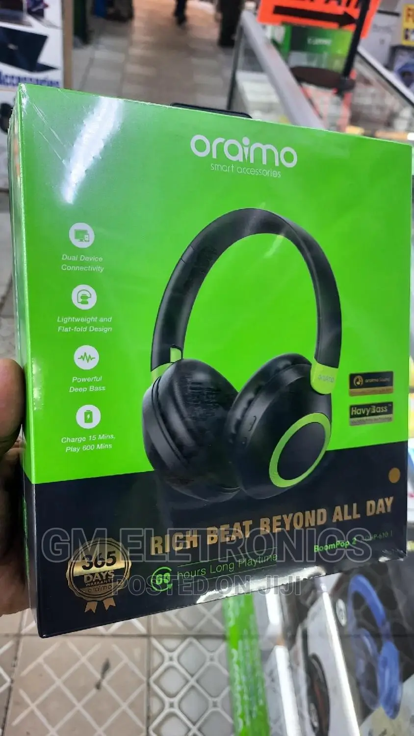 Oraimo Boompop2 Stereo Wireless Headset.