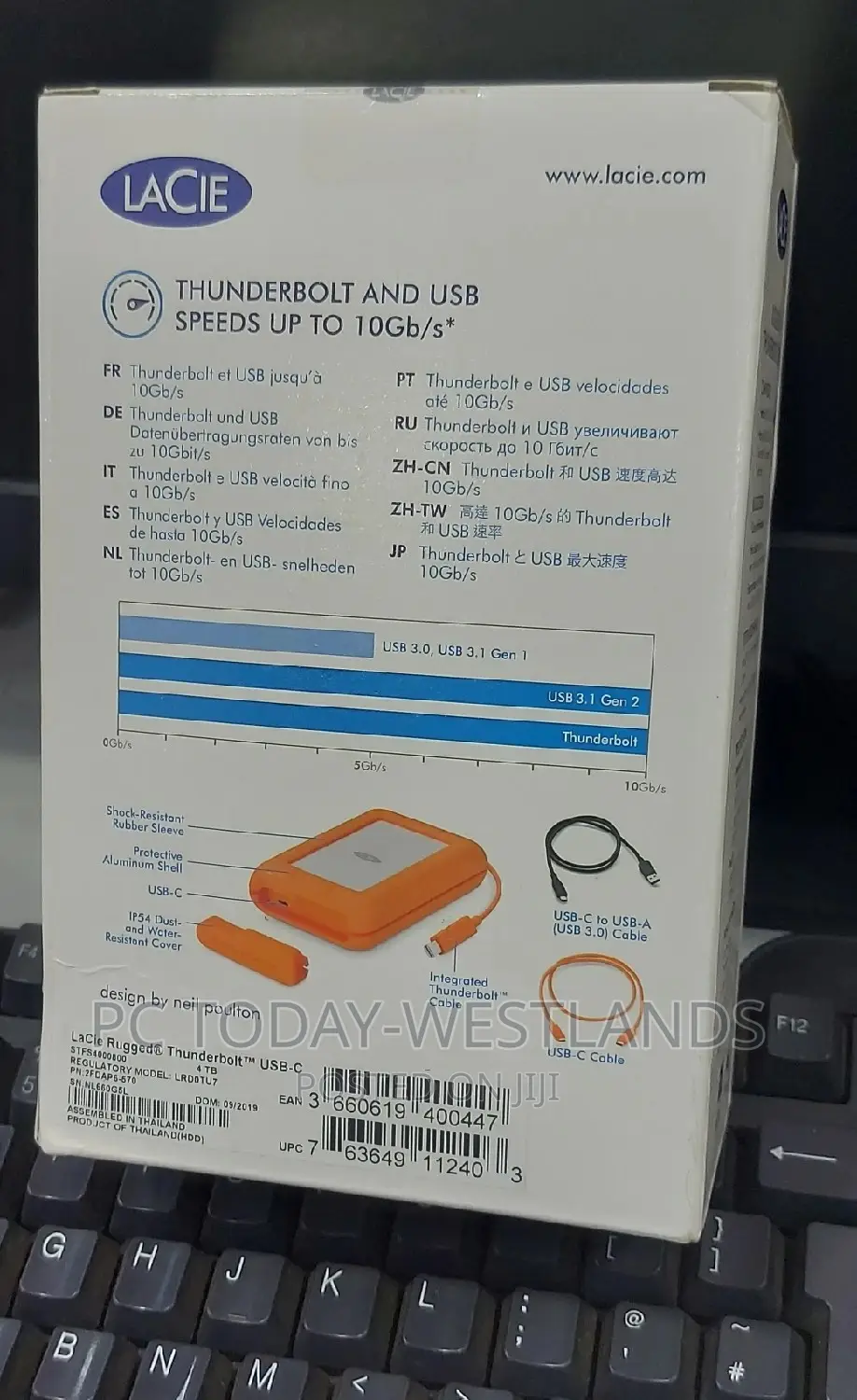 Lacie 4TB Rugged RAID Hard Disk Drive With Thunderbolt 3