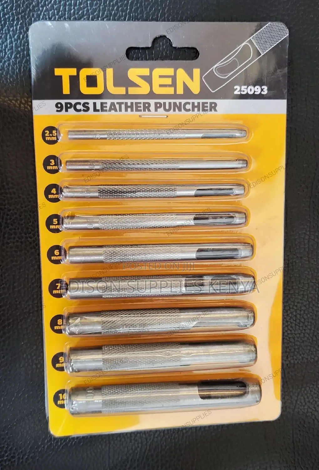 Leather Puncher Set Tolsen 9pcs Leather Belt Hole Hollow Punch - 25093