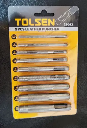 Leather Puncher Set Tolsen 9pcs Leather Belt Hole Hollow Punch - 25093