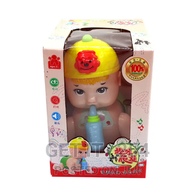 Crawling Baby With Feeding Bottle Toy