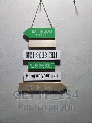 Hanging Board Wooden House Rules
 Material -Wooden