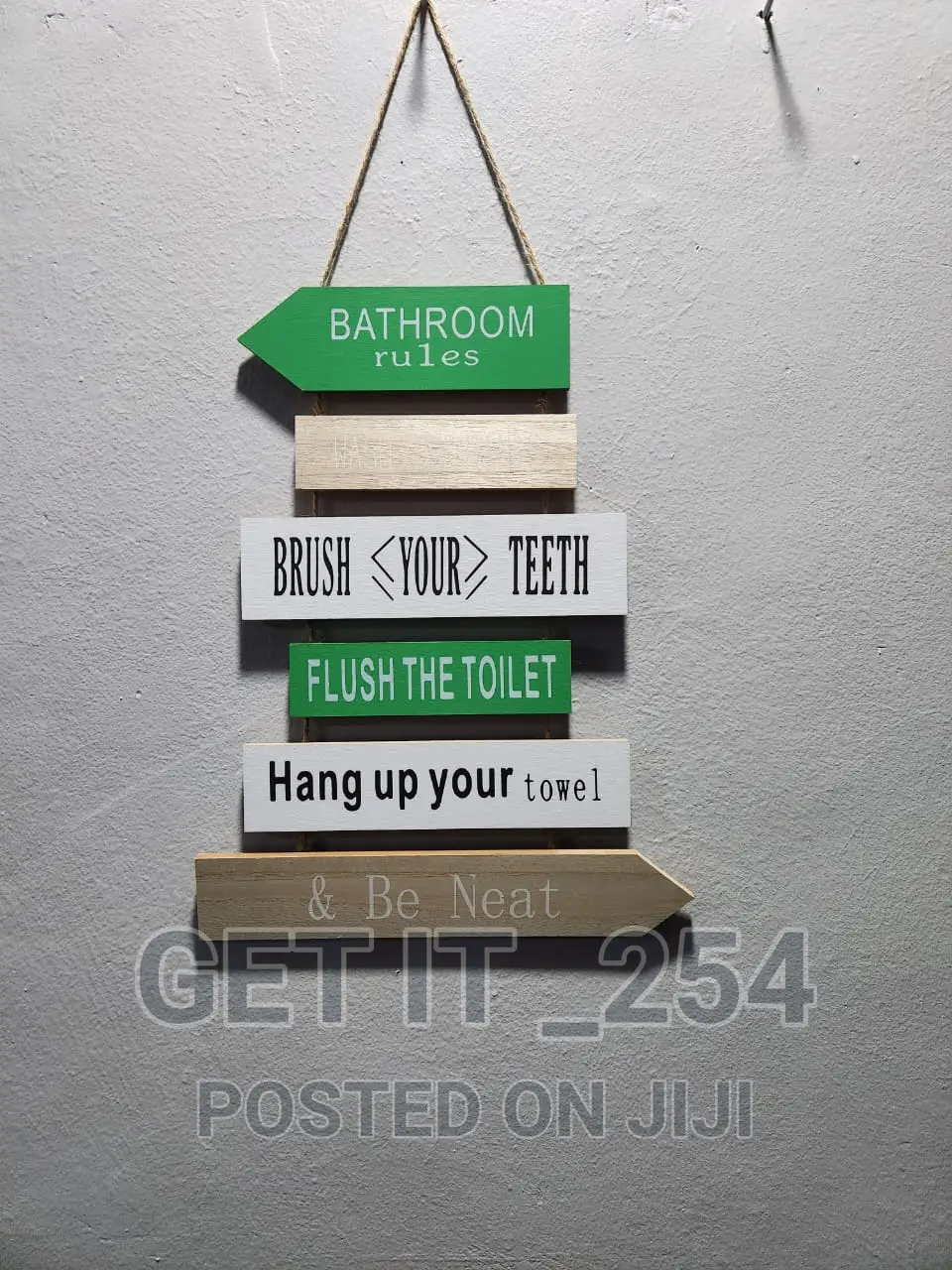 Hanging Board Wooden House Rules
 Material -Wooden