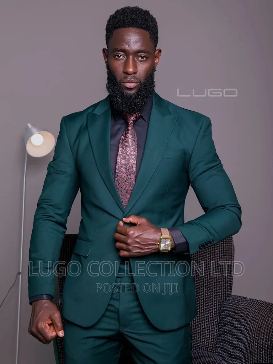 Mens Suit. Custom Made Slim Fit Suits - Jungle Green