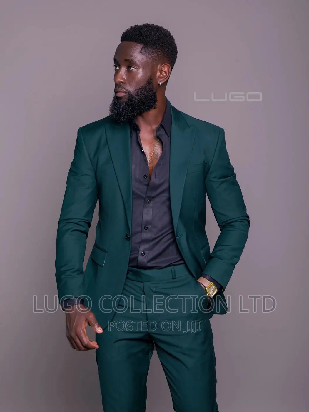 Mens Suit. Custom Made Slim Fit Suits - Jungle Green