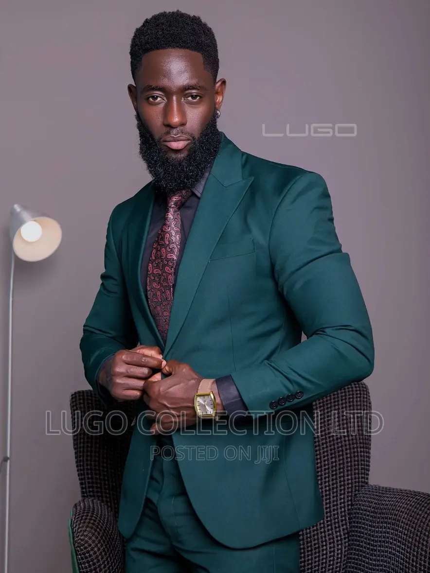 Mens Suit. Custom Made Slim Fit Suits - Jungle Green