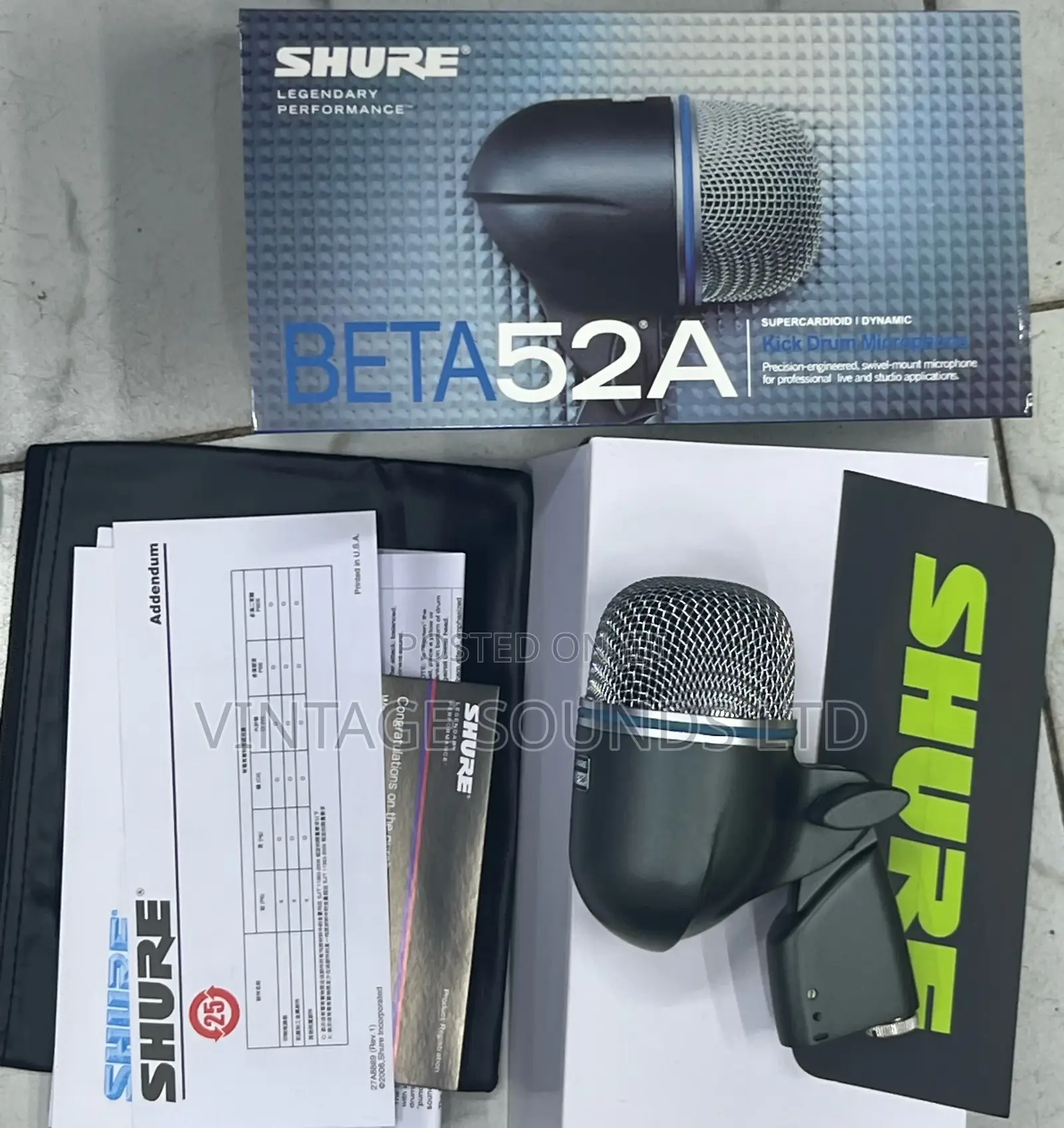 Shure BETA 52A Kick Drum Microphone - Supercardioid Dynamic