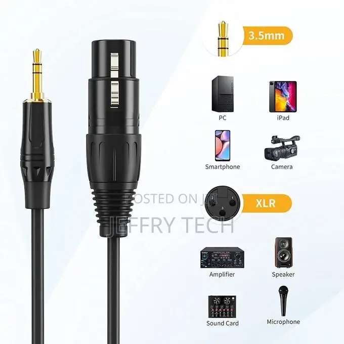 Male to XLR Female Audio Link Cable, XLR to Phone Cable 3M