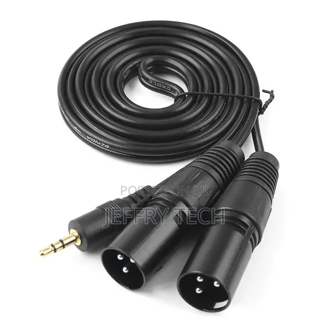 1.5m 3.5mm Aux Stereo Audio Male to 2 Dual XLR Male Cable-
