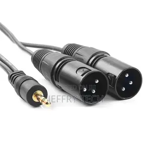1.5m 3.5mm Aux Stereo Audio Male to 2 Dual XLR Male Cable-