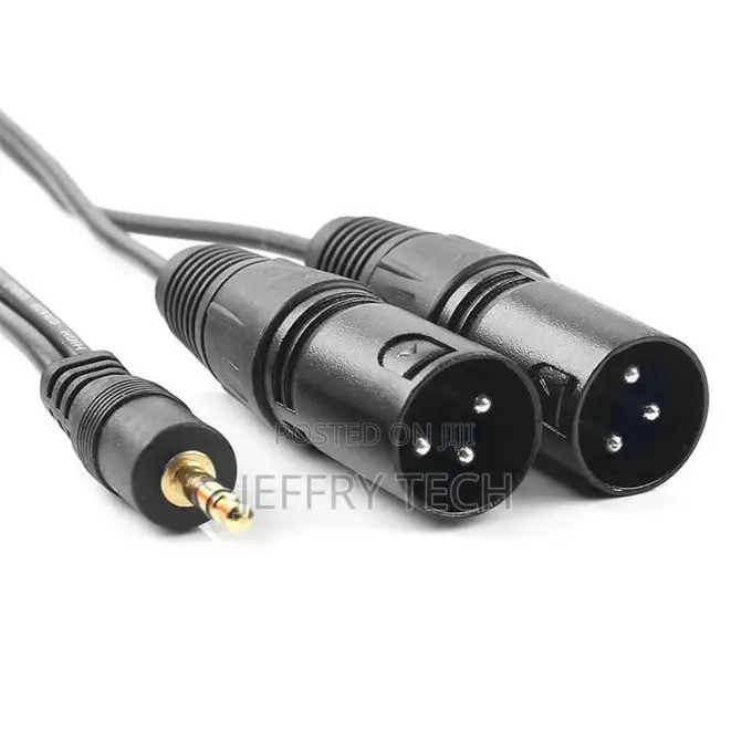 1.5m 3.5mm Aux Stereo Audio Male to 2 Dual XLR Male Cable-
