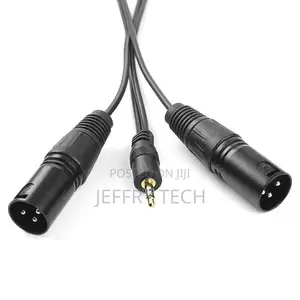1.5m 3.5mm Aux Stereo Audio Male to 2 Dual XLR Male Cable-