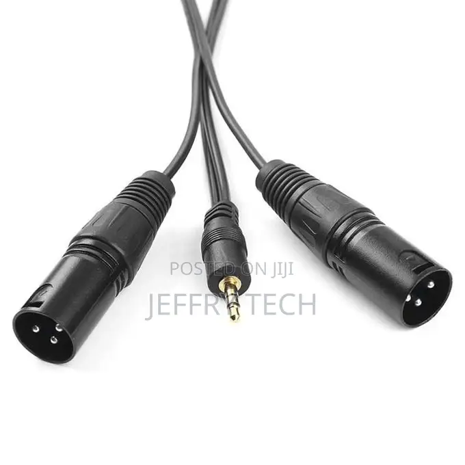 1.5m 3.5mm Aux Stereo Audio Male to 2 Dual XLR Male Cable-