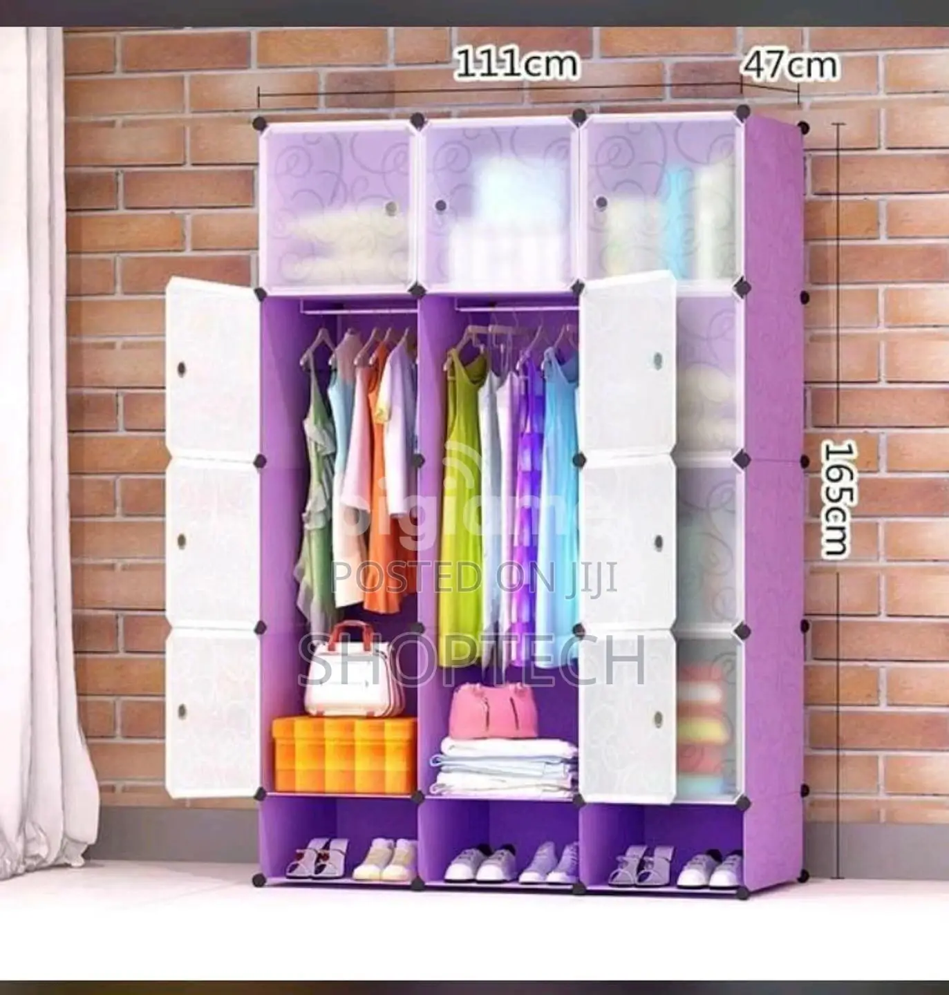 3column Plastic Wardrobe Available