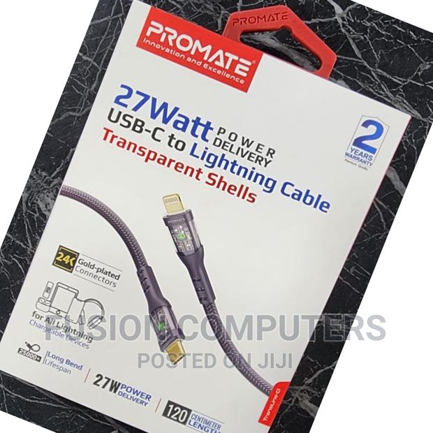 Promate 27W Power Delivery Usb-C to Lightning Cable