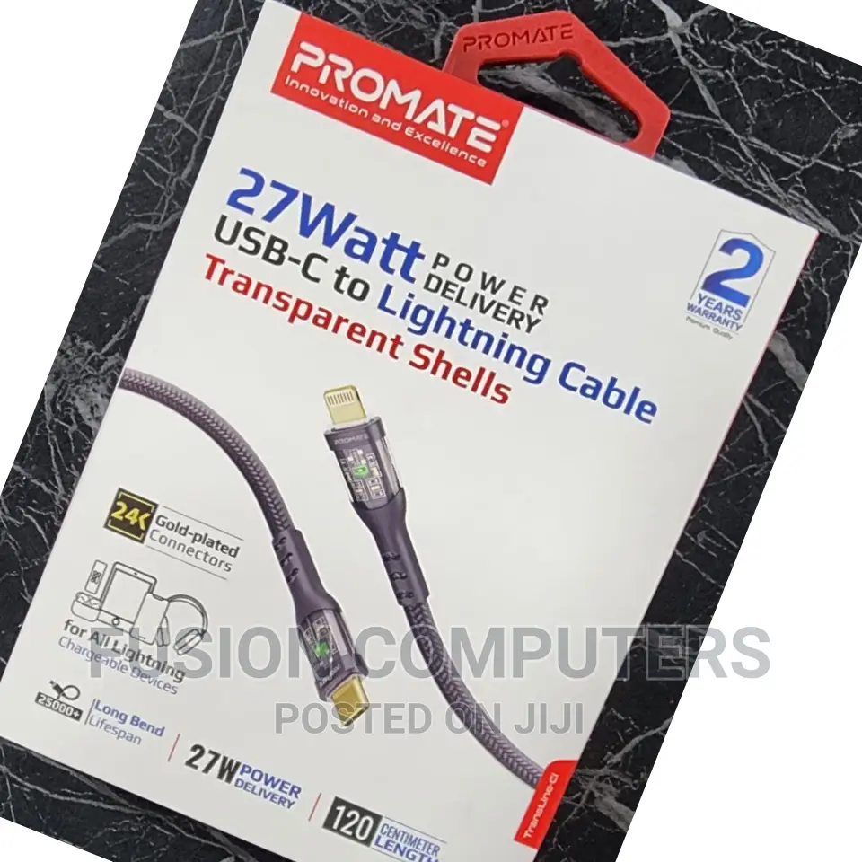 Promate 27W Power Delivery Usb-C to Lightning Cable