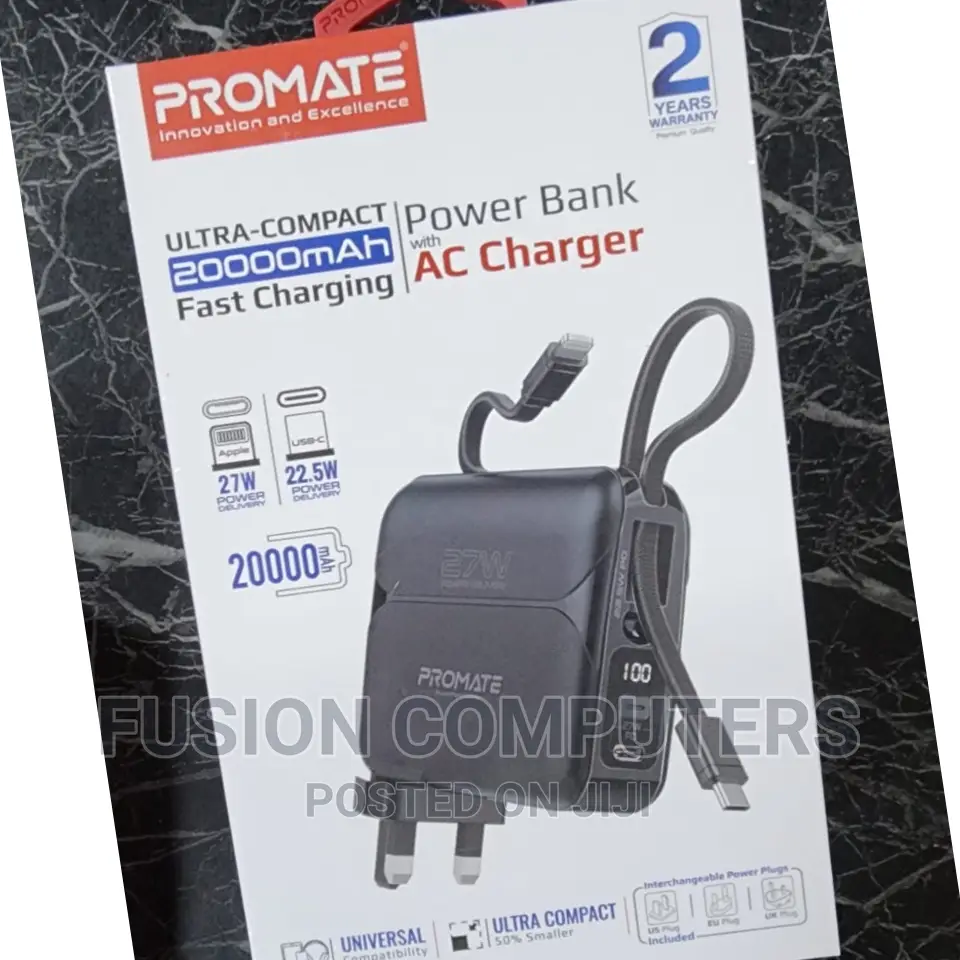 Promate iPhone 15 Power Bank, Universal 20000mah Charger