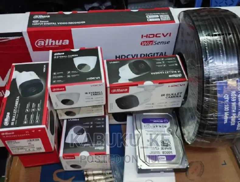 4 Channel CCTV Camera Kit With 4 Cameras- Dahua CCTV