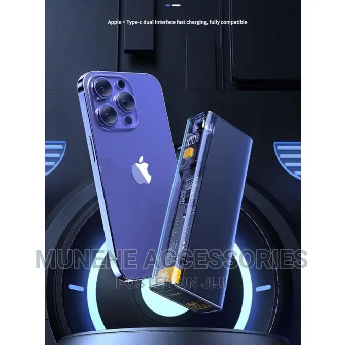30000mah Transparent 20W+25W PD+QC Powerbank Large Capacity