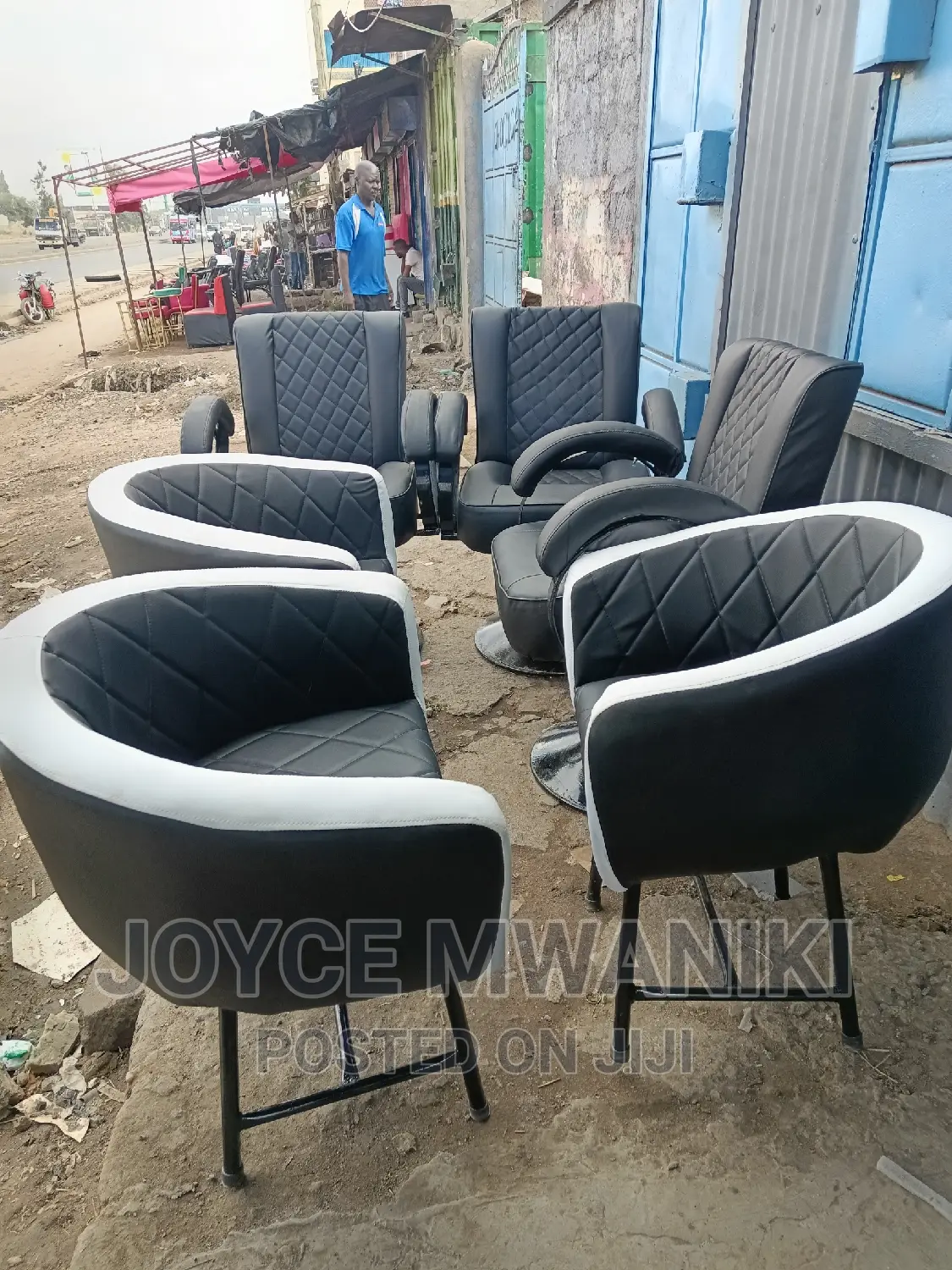 3 Big Styling Chairs and 3 Small Ones.