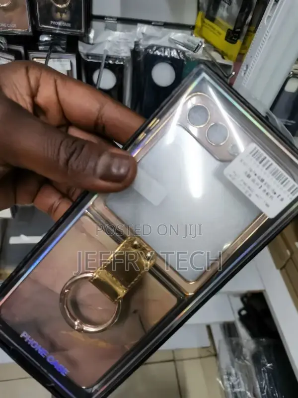 Marble With Ring Case for Samsung Galaxy Z Flip4 - Gold