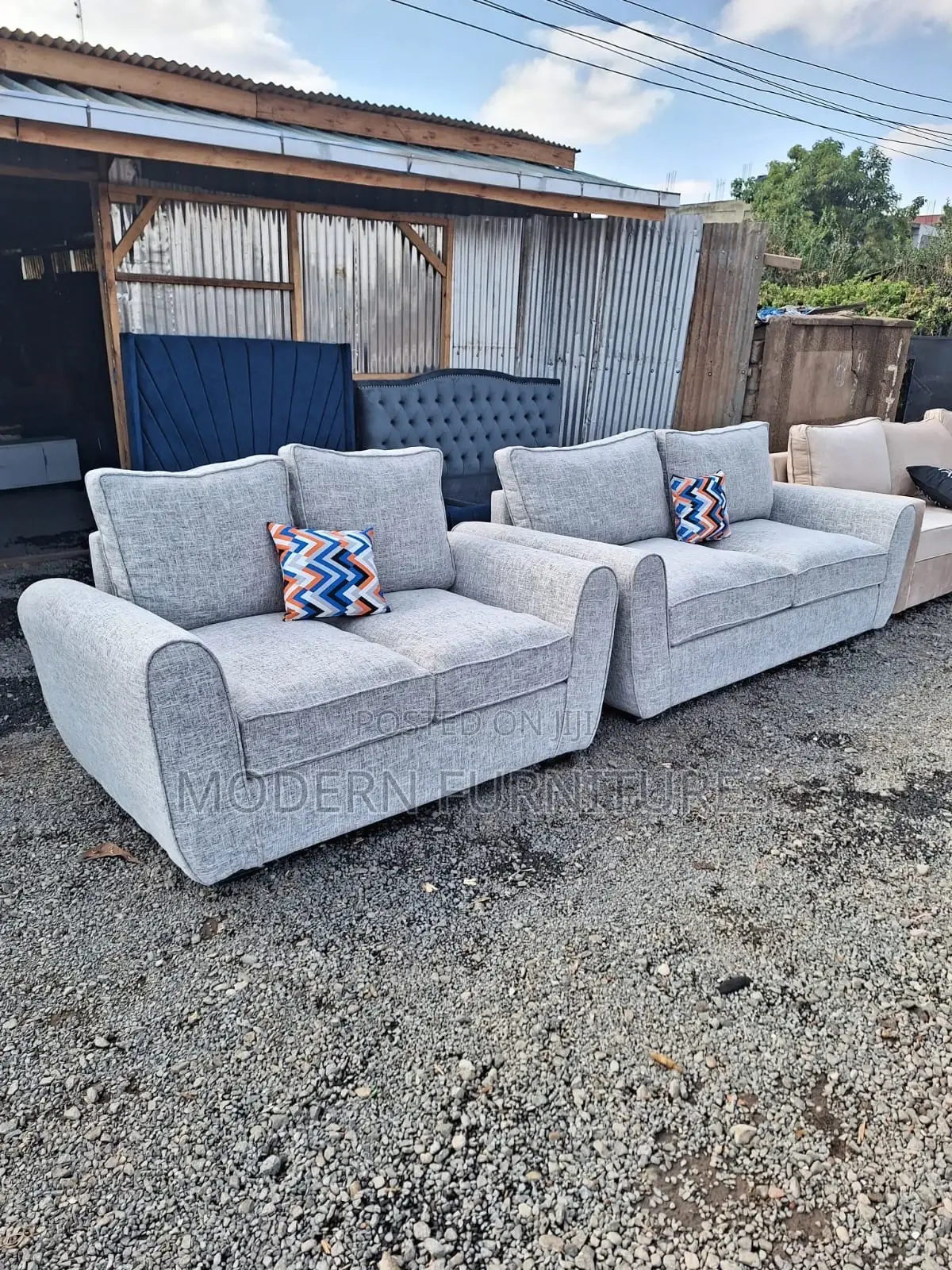 Grey 5 Seater Sofa