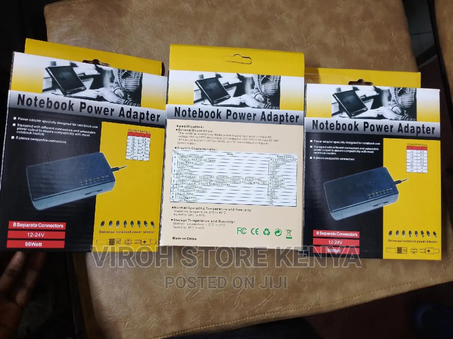 Universal Notebook Power Adapter With 8 Pins 12-24v 96 Watts