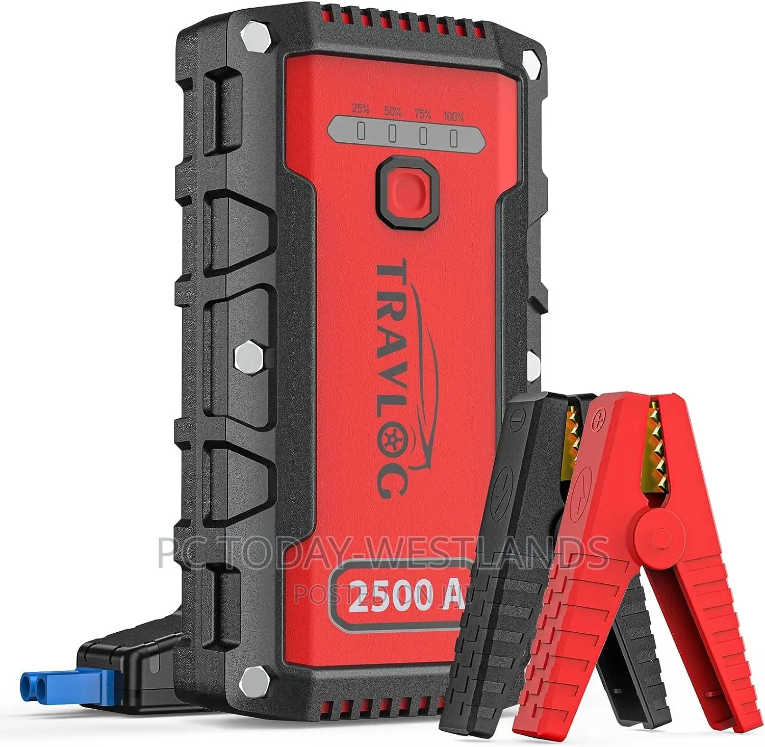 Travlog Battery Jump Starter, Portable 2500 Amp 12-Volt
