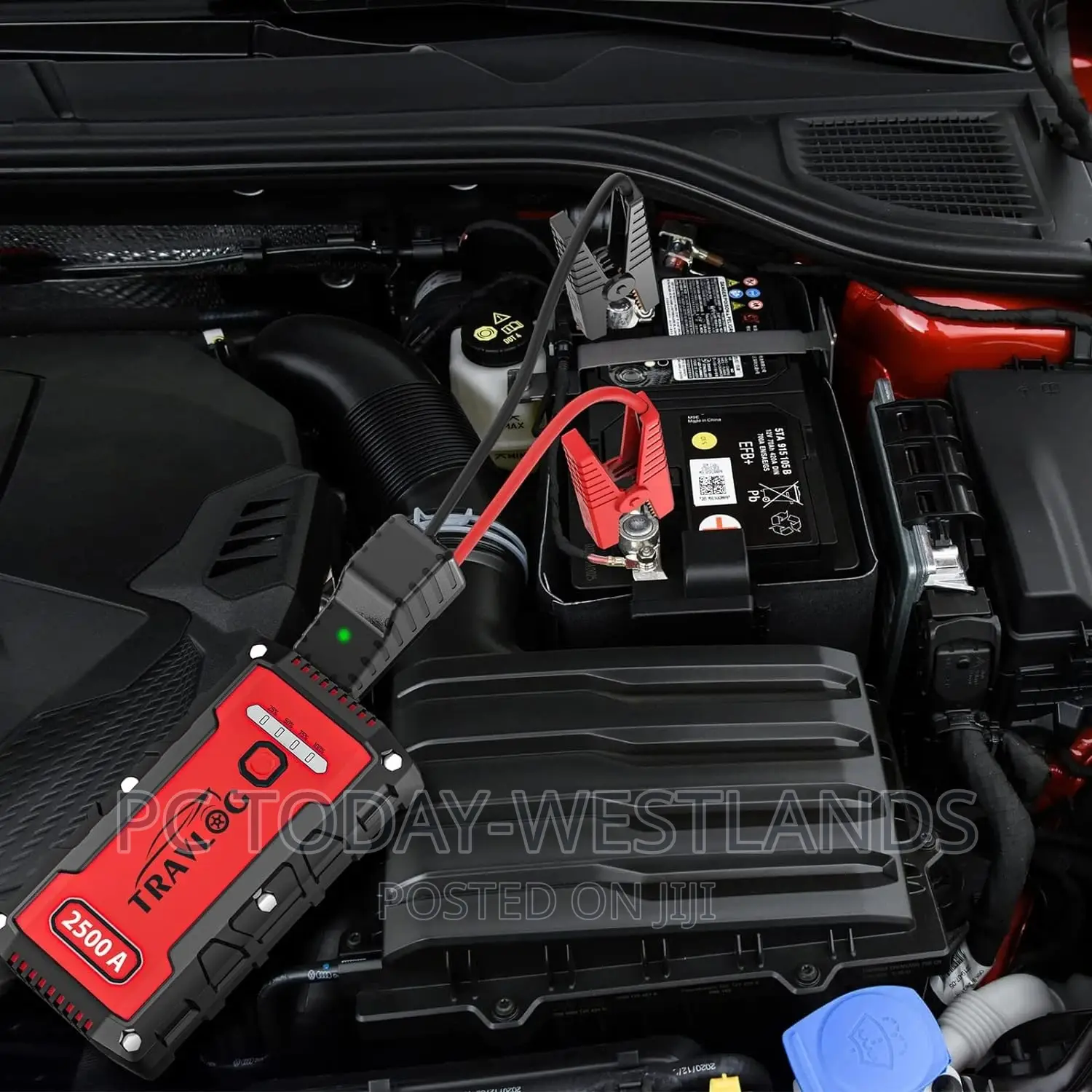Travlog Battery Jump Starter, Portable 2500 Amp 12-Volt