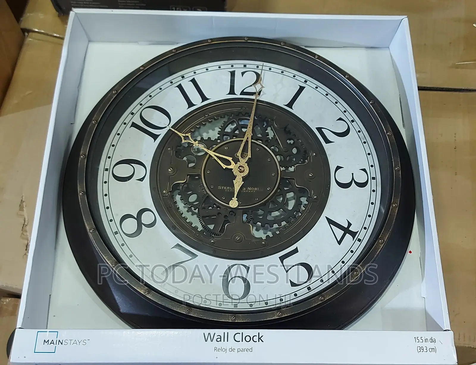 Wifi Camera Mainstays Indoor 15.5" Aged Gear Wall Clock