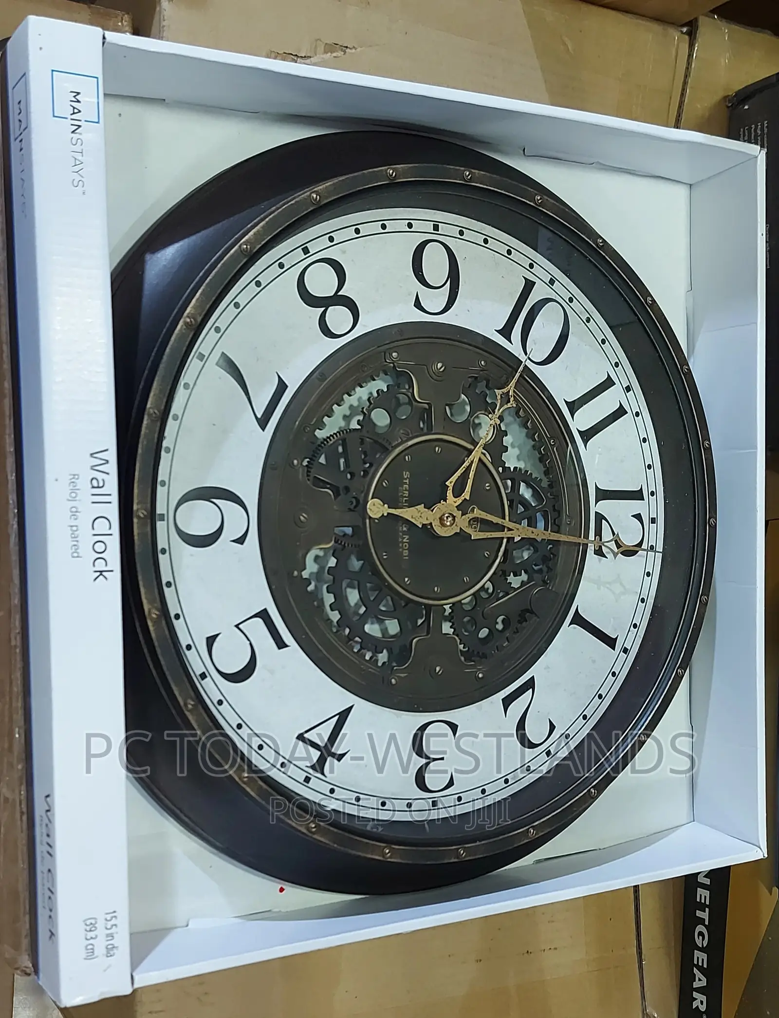 Wifi Camera Mainstays Indoor 15.5" Aged Gear Wall Clock