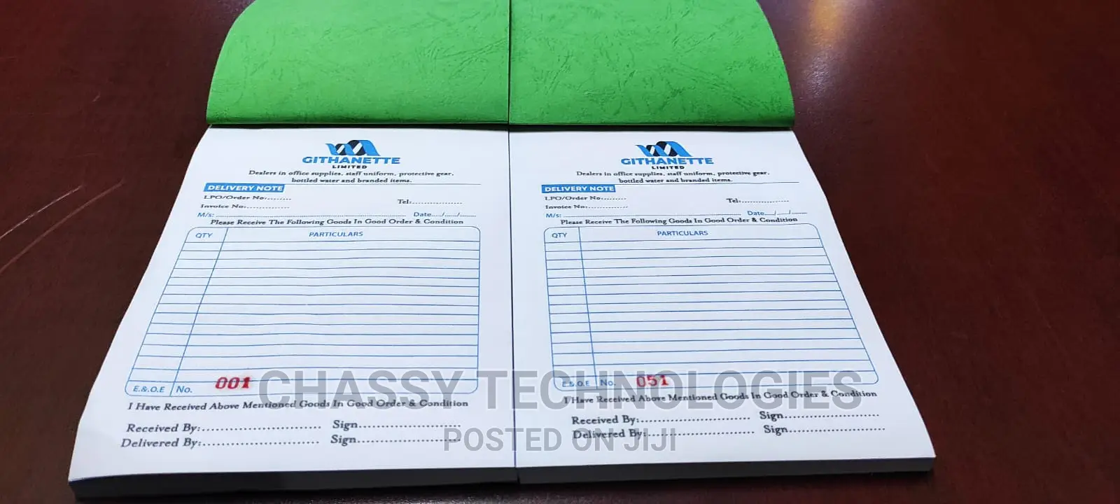 Receipt Books and Invoices Custom Made in Nairobi Central Printing