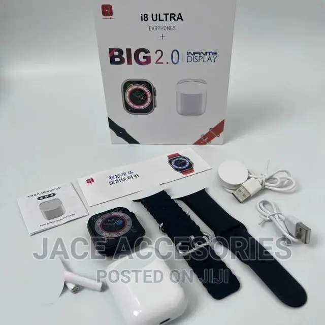 Latest I8 Ultra Smartwach +Earphones+2 Straps