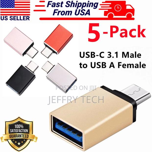 5 Pack USB-C Type C 3.1 Male to USB 3.0 Type a OTG Converter