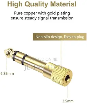 2PCS 6.35mm 1/4" Male to 3.5mm 1/8" Female Jack Stereoheadph