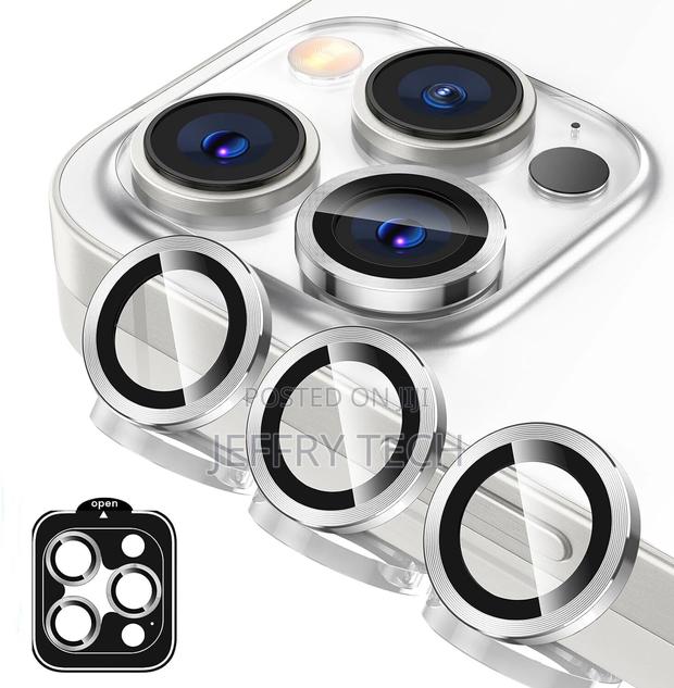 iPhone 15 Pro Max 15 Plus 15 Metal Ring Tempered Glass Came