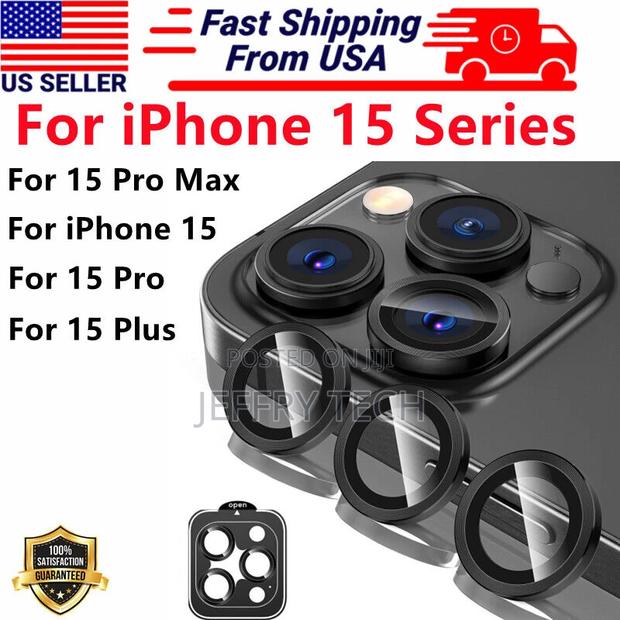 iPhone 15 Pro Max 15 Plus 15 Metal Ring Tempered Glass Came - thumbnail 2