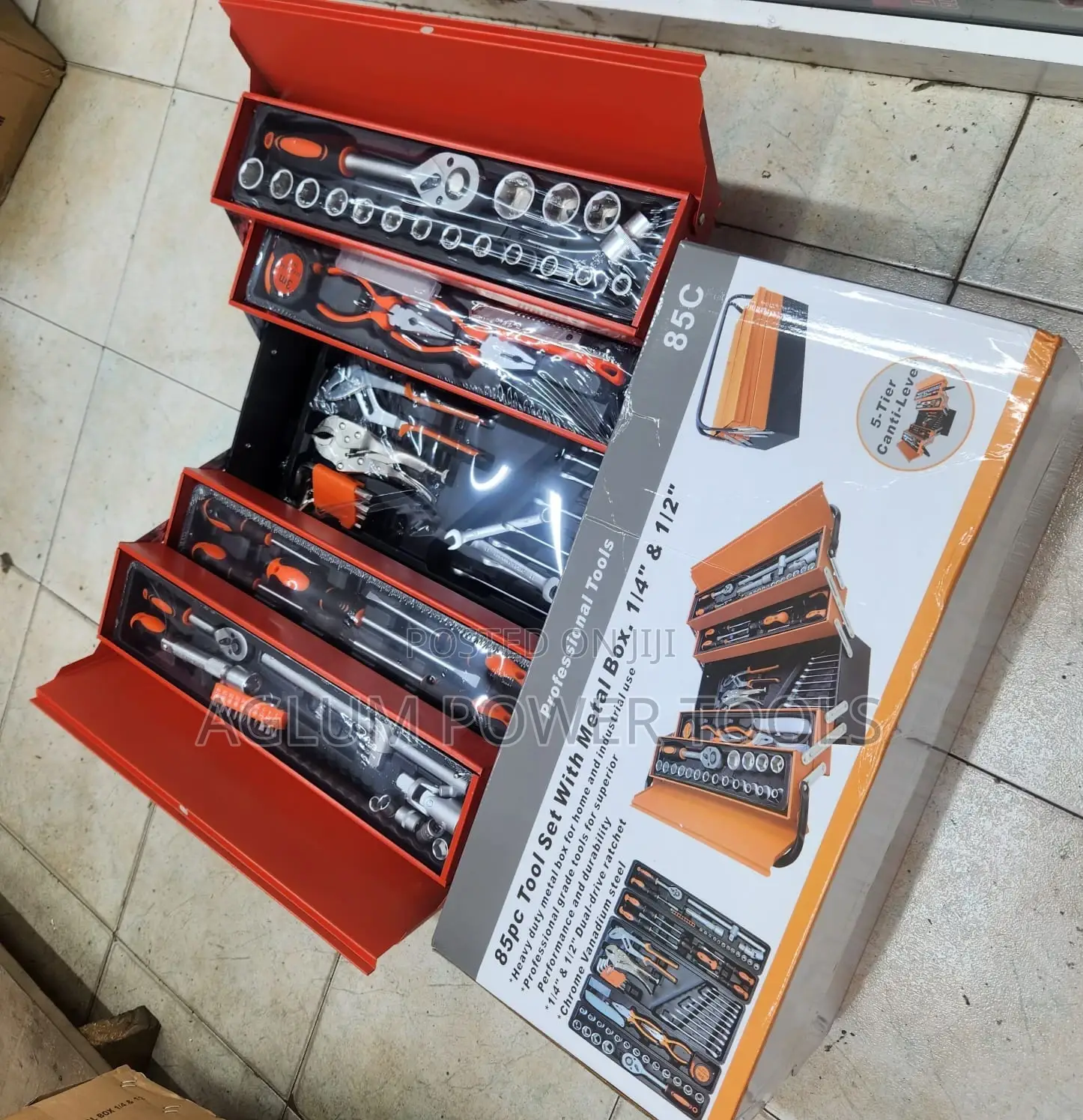 Mechanical Toolset With Metal Box