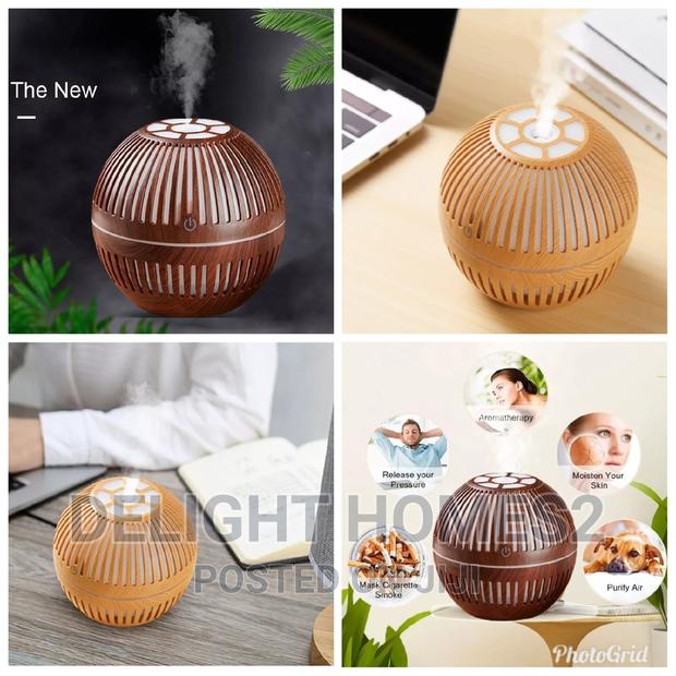200ml Wood Grain Round Shape Air Humidifier