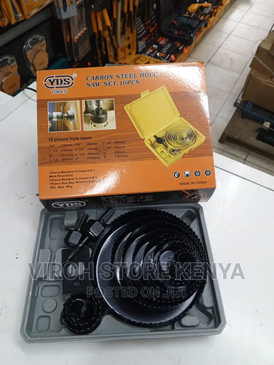 YDS 16pcs Carbon Steel Hole Saw Set