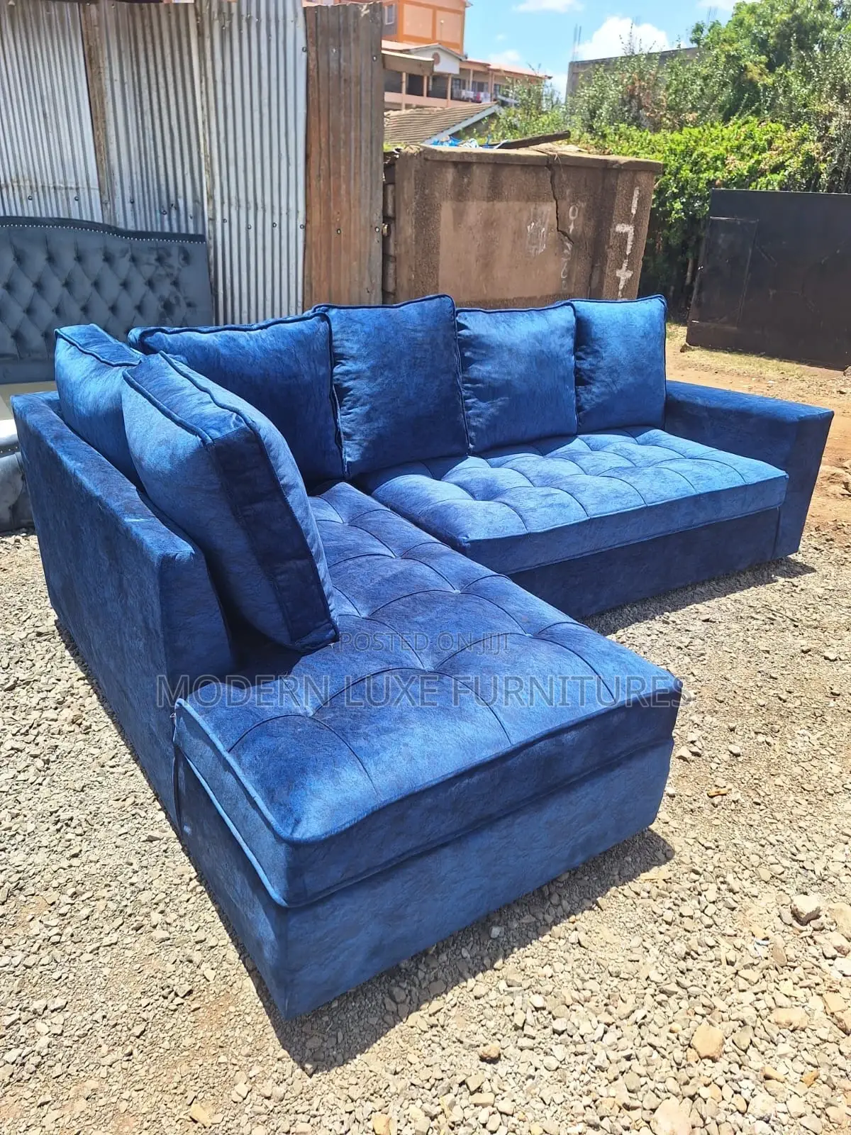 Blue L Sofa
