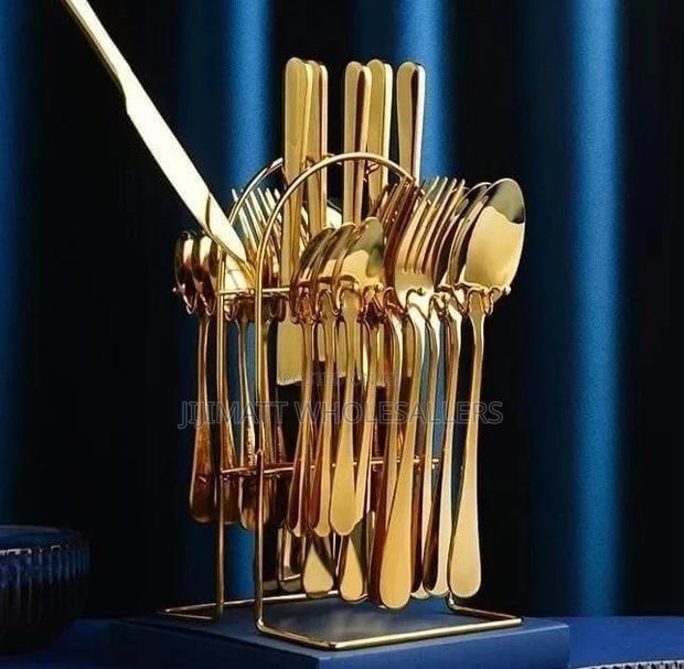 24pcs Gold Cutlery Set Available