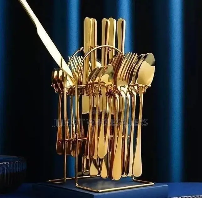 24pcs Gold Cutlery Set Available